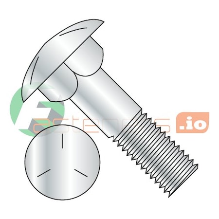 Newport Fasteners 5/8-11 x 11" Carriage Bolts/Partial Thread/Grade 5/Zinc/Partially Threaded/6" of Thread , 25PK 396737